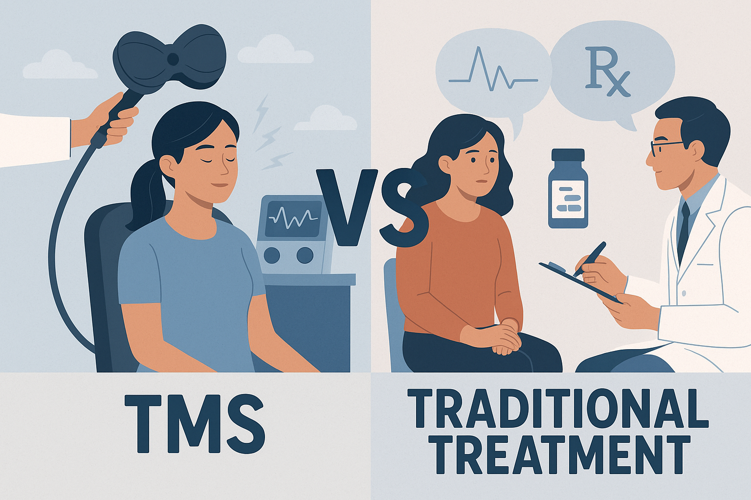 antidepressants vs TMS, depression treatment, long-term depression relief, mental health clinic, non-medication depression treatment, Sacramento mental health, TMS therapy, traditional depression treatment, Transcranial Magnetic Stimulation, Zeam Health & Wellness