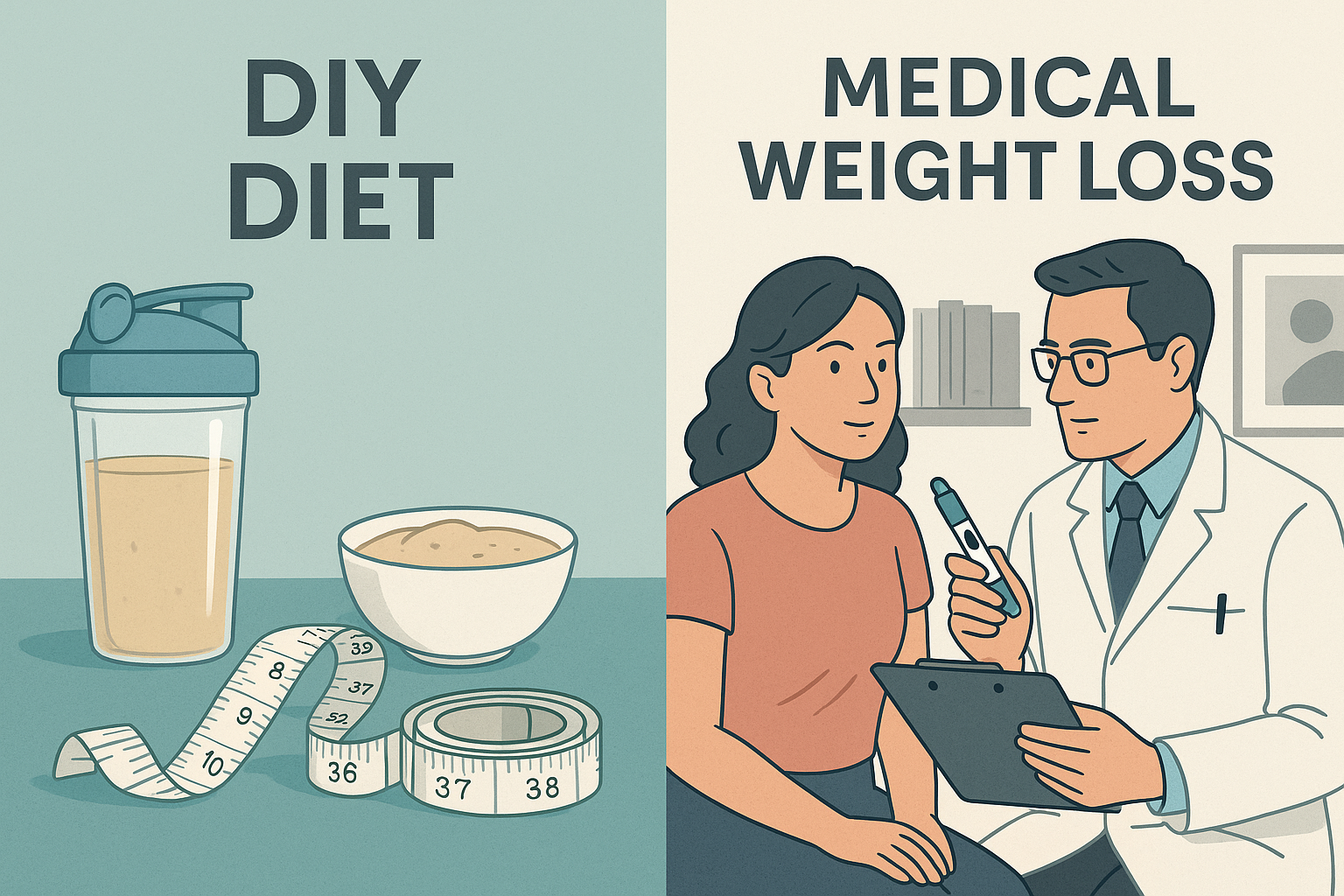 DIY diets, Medical Weight Loss, Ozempic, physician-led weight loss, semaglutide, set point weight, tirzepatide, Wegovy, weight cycling risks, Zeam Health and Wellness