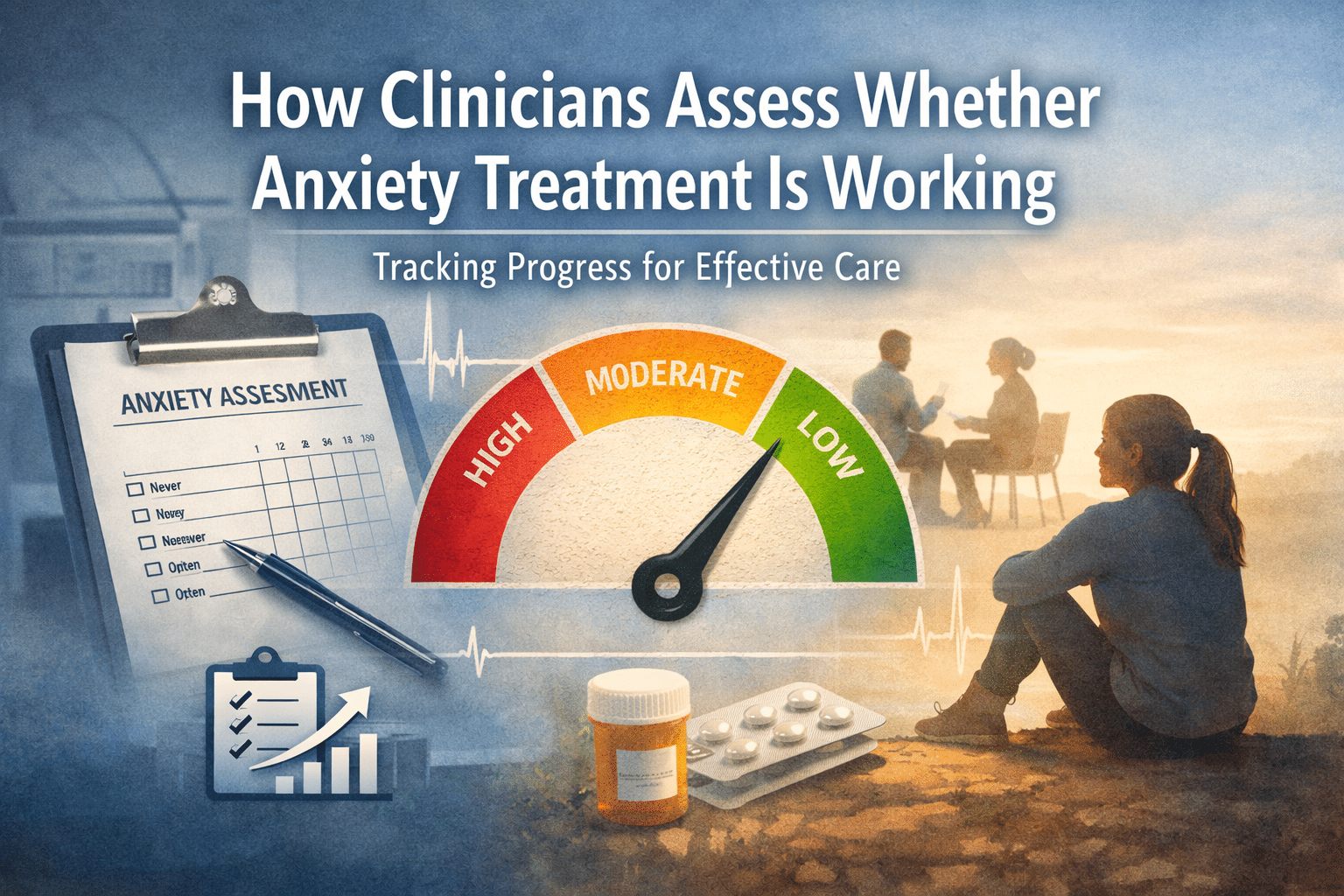 anxiety treatment progress, how clinicians measure anxiety treatment, gad-7 anxiety scale, anxiety disorder treatment monitoring, generalized anxiety disorder assessment, psychotherapy response rates anxiety, anxiety treatment evaluation, anxiety disorder recovery markers, anxiety treatment effectiveness, mental health symptom tracking, clinical anxiety assessment tools, measuring therapy progress anxiety, evidence based anxiety treatment, anxiety treatment outcomes, anxiety disorder care plan