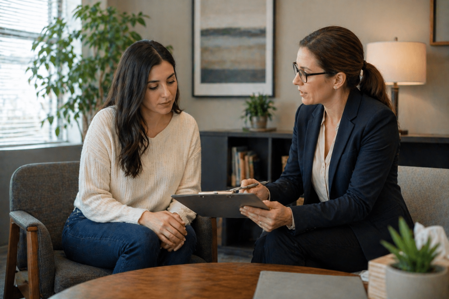 Patient discussing adjustments to depression treatment plan after relapse